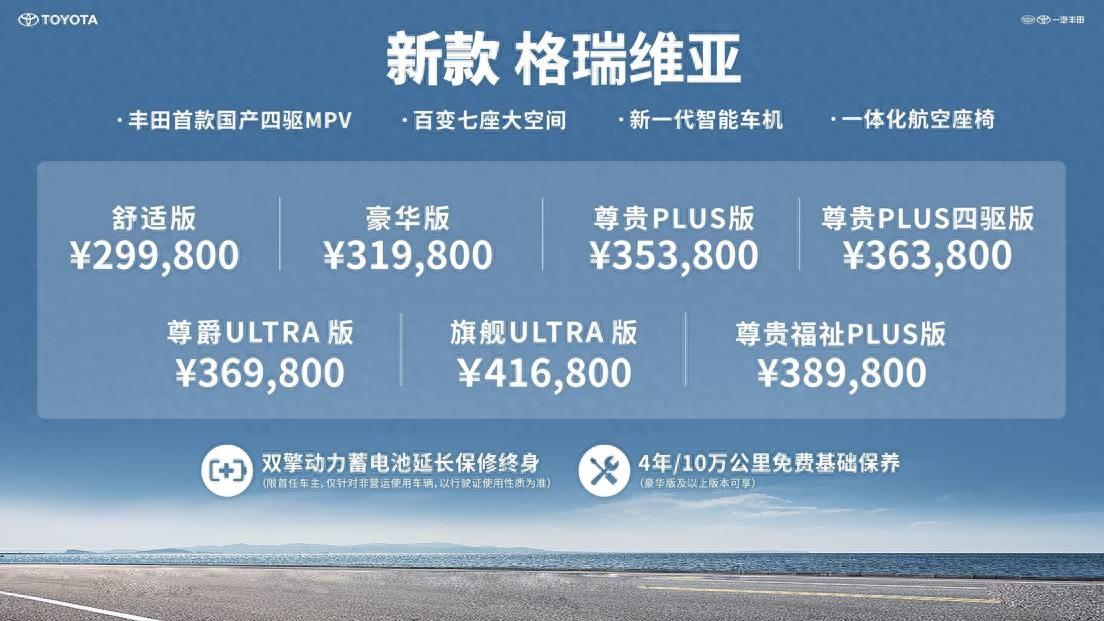 新增双电机四驱车型 2024款格瑞维亚上市,售价29.98万起