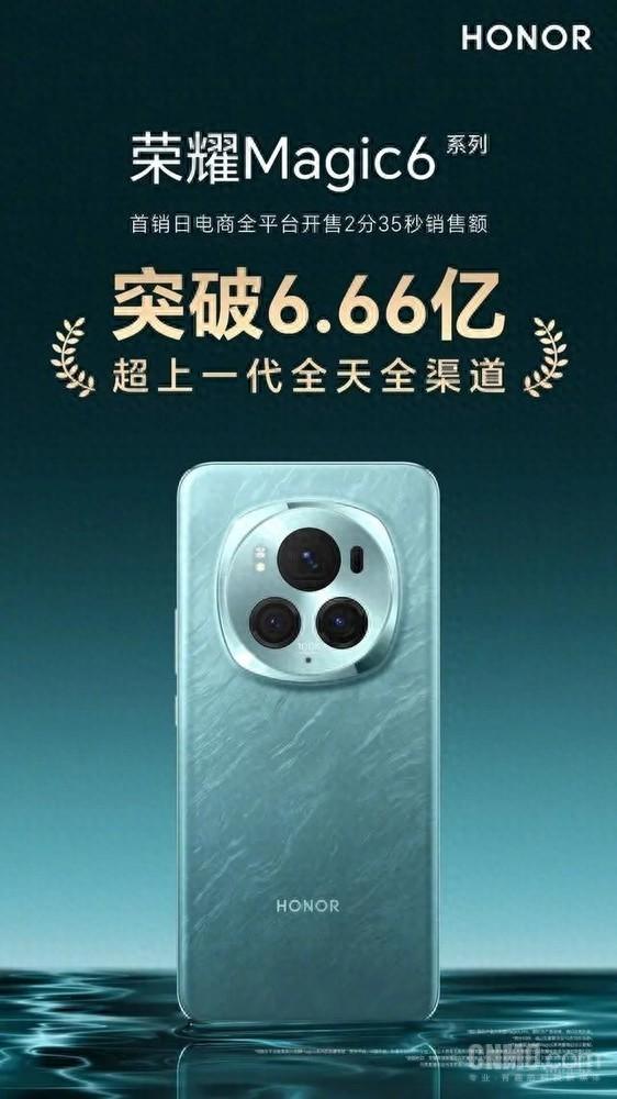 荣耀magic6首销第一季度出货量暴涨 超上代两季度之和